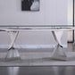 RDT207 Extendable Dining Table with Marble Tempered Glass Top