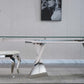RDT207 Extendable Dining Table with Marble Tempered Glass Top