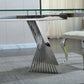 RDT207 Extendable Dining Table with Marble Tempered Glass Top