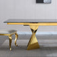 RDT207 Extendable Dining Table with Marble Tempered Glass Top