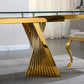 RDT207 Extendable Dining Table with Marble Tempered Glass Top