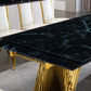RDT207 Extendable Dining Table with Marble Tempered Glass Top