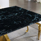 RDT207 Extendable Dining Table with Marble Tempered Glass Top