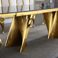RDT207 Extendable Dining Table with Marble Tempered Glass Top