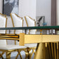 RDT207 Extendable Dining Table with Marble Tempered Glass Top