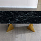 RDT207 Extendable Dining Table with Marble Tempered Glass Top