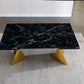 RDT207 Extendable Dining Table with Marble Tempered Glass Top
