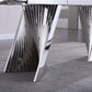 RDT207 Extendable Dining Table with Marble Tempered Glass Top