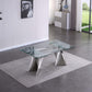 RDT207 Extendable Dining Table with Marble Tempered Glass Top