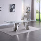 RDT207 Extendable Dining Table with Marble Tempered Glass Top