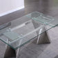 RDT207 Extendable Dining Table with Marble Tempered Glass Top