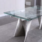 RDT207 Extendable Dining Table with Marble Tempered Glass Top