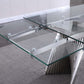 RDT207 Extendable Dining Table with Marble Tempered Glass Top