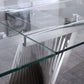 RDT207 Extendable Dining Table with Marble Tempered Glass Top