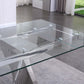 RDT207 Extendable Dining Table with Marble Tempered Glass Top