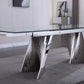 RDT207 Extendable Dining Table with Marble Tempered Glass Top