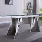 RDT207 Extendable Dining Table with Marble Tempered Glass Top