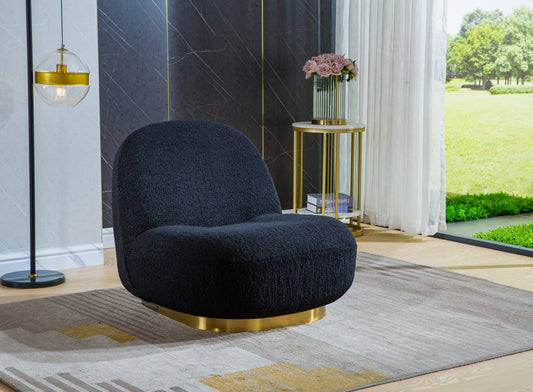 C601 Designer Boucle Swivel Barrel Chair