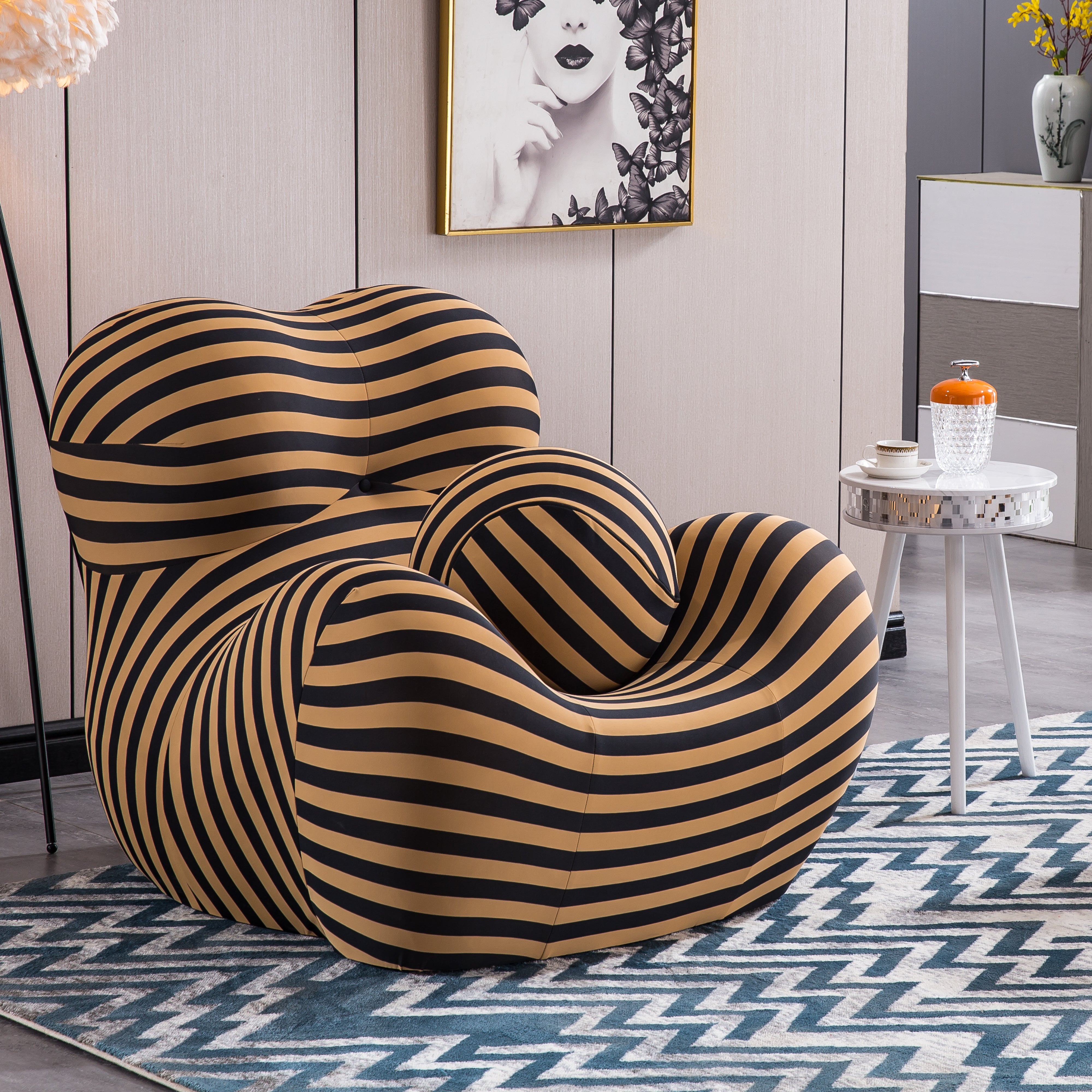 Pattern barrel chair hot sale