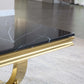 CT316 Classic Black Marble Coffee Table with Gold Base