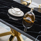 DT201 High-Quality Marble Top Dining Table with Gold/Silver Base