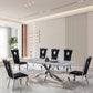 DT201 High-Quality Marble Top Dining Table with Gold/Silver Base