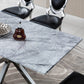 DT201 High-Quality Marble Top Dining Table with Gold/Silver Base
