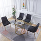 DT303 Modern Glass Top Rectangular Dining Table