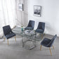 DT303 Modern Glass Top Rectangular Dining Table