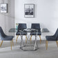 DT303 Modern Glass Top Rectangular Dining Table