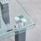JD3 Modern Glass Coffee Table with Leatherette Accents