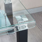 JD4 Modern End Table with Tempered Glass and Leatherette