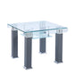 JD4 Modern End Table with Tempered Glass and Leatherette