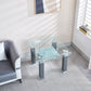 JD4 Modern End Table with Tempered Glass and Leatherette