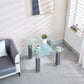 JD4 Modern End Table with Tempered Glass and Leatherette