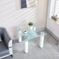 JD4 Modern End Table with Tempered Glass and Leatherette