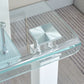 JD4 Modern End Table with Tempered Glass and Leatherette