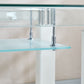 JD4 Modern End Table with Tempered Glass and Leatherette