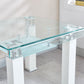 JD4 Modern End Table with Tempered Glass and Leatherette