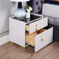 NS001 Ivory/Orange Lacquer MDF Night Stand
