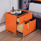 NS001 Ivory/Orange Lacquer MDF Night Stand