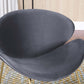 RC01 Set of 2 Velvet Barrel Chairs with Gold Metal Legs