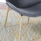 RC01 Set of 2 Velvet Barrel Chairs with Gold Metal Legs