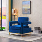 RC02 Luxurious Velvet Barrel Chair with Gold Stainless Steel Base
