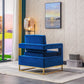 RC02 Luxurious Velvet Barrel Chair with Gold Stainless Steel Base