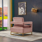 RC02 Luxurious Velvet Barrel Chair with Gold Stainless Steel Base