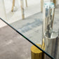 RDT210SG Rectangular Dining Table with 12mm Clear Tempered Glass