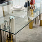 RDT210SG Rectangular Dining Table with 12mm Clear Tempered Glass