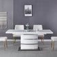 RDT218 Extendable Printed Marble Top Dining Table