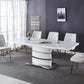 RDT218 Extendable Printed Marble Top Dining Table